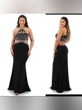 💛 69. Xscape Size 2 Black Beaded Formal Dress